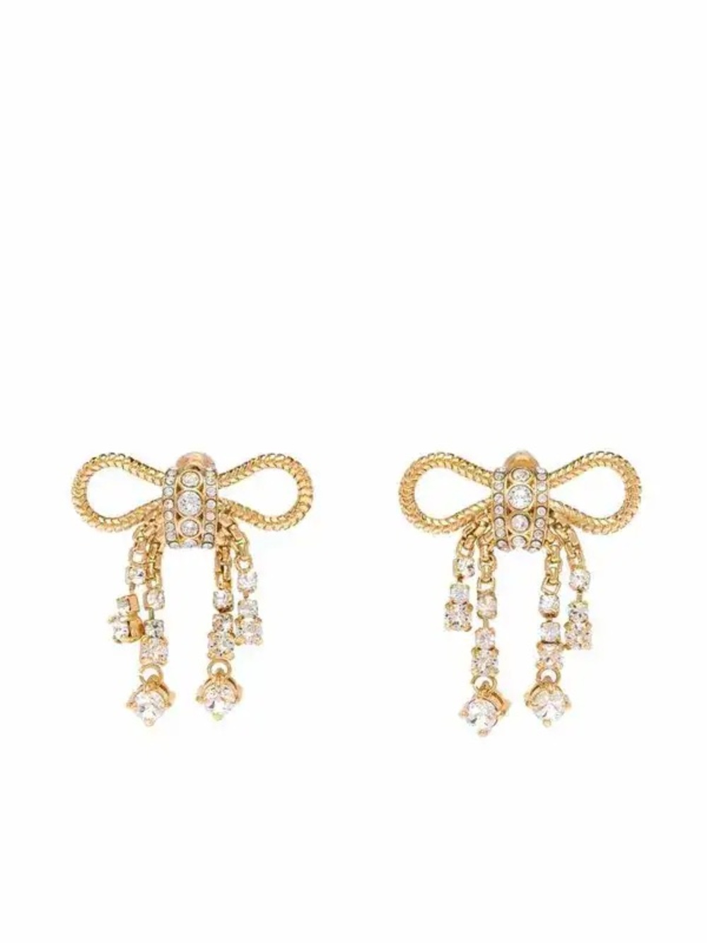 MIU MIU Crystal-Embellished Bow-Detail Earrings